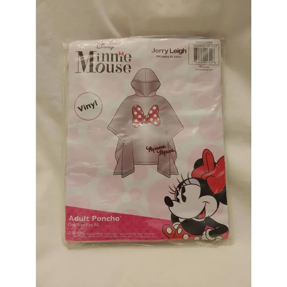 Disney Minnie Mouse One Size Fits All Vinyl Adult Poncho by Jerry Leigh